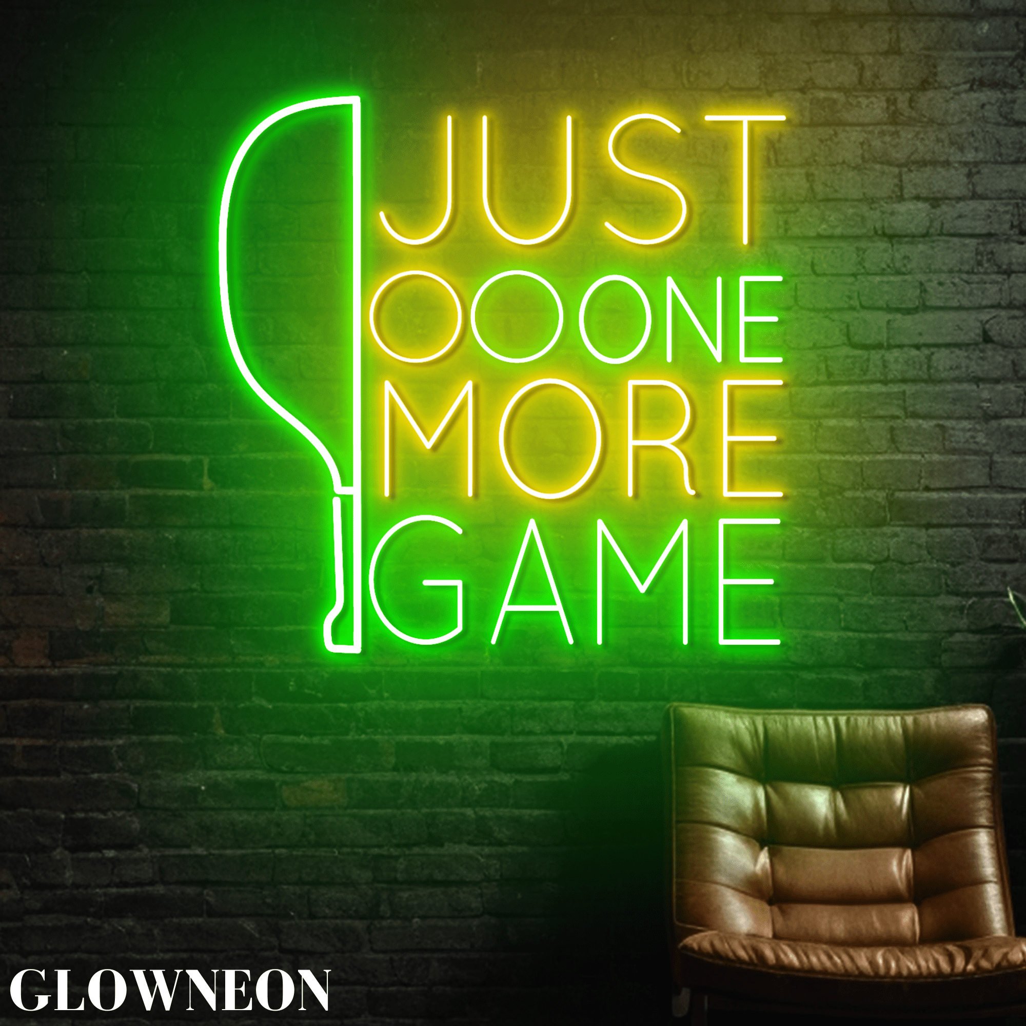 Glowneon Pickleball Club Decoration With Just One More Game Led Light