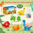 thumbnail image 5 of Tewiwap Abc Matching Dinos Alphabet Learning Toy Dinosaurios para niños pequeños Juguetes para niños 4-6 Montessori Juguetes de aprendizaje para 3 4 5 años Juguetes de motricidad fina (13 piezas de di, 5 of 5