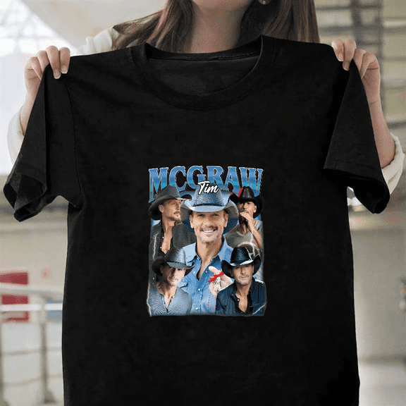 Tim McGraw Graphic Country Music Legend Fan Apparel Cowboy Concert Unisex T-Shirt, up to size 3XL.