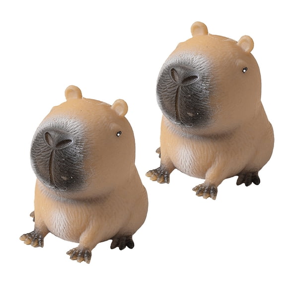 Primegos 2/4/6Pcs Capybara Squeeze Toy Stress Anxiety Relief Sitting Capybara Toy Portable Kids Teens Adults TPR Animal Sensory Soft Stress Ball Fidget Toy