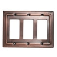 thumbnail image 1 of Monarch Abode Antique Copper Architectural Triple Rocker Decorative Wall Plate Switch Plate Outlet Cover, 3 Gang, 1 of 10