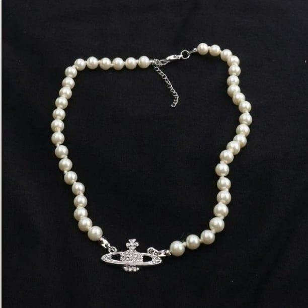 Pearl with planet necklace discount