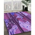 thumbnail image 3 of Ahgly Company Machine Washable Indoor Round Transitional Dark Magenta Purple Area Rugs, 3' Round, 3 of 7