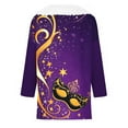 thumbnail image 4 of UPPADA Femmes T-Shirts à Manches 3/4 Mardi Gras Yall T-Shirts à Imprimé Floral Col Rond Blouse à devant Plissé Hauts d'Été Décontractés Chandail à Enfiler Haut Mode Fête Défilé Hauts pour Femmes Hauts à Manches 3/4 Économie, 4 of 5