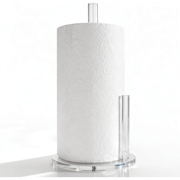 Acrylic Paper Towel Holder, Premium Stand for Kitchen Organize, One-Handed Manipulation Countertop Roll Paper Dispenser (DP014)