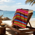 thumbnail image 4 of HOZVOMI Striped Beach Towel Fast Dry Microfiber Travel Towel Sand Repellent Lightweight Portable Beach Mat for Swimming Camping Pool Use, 4 of 6