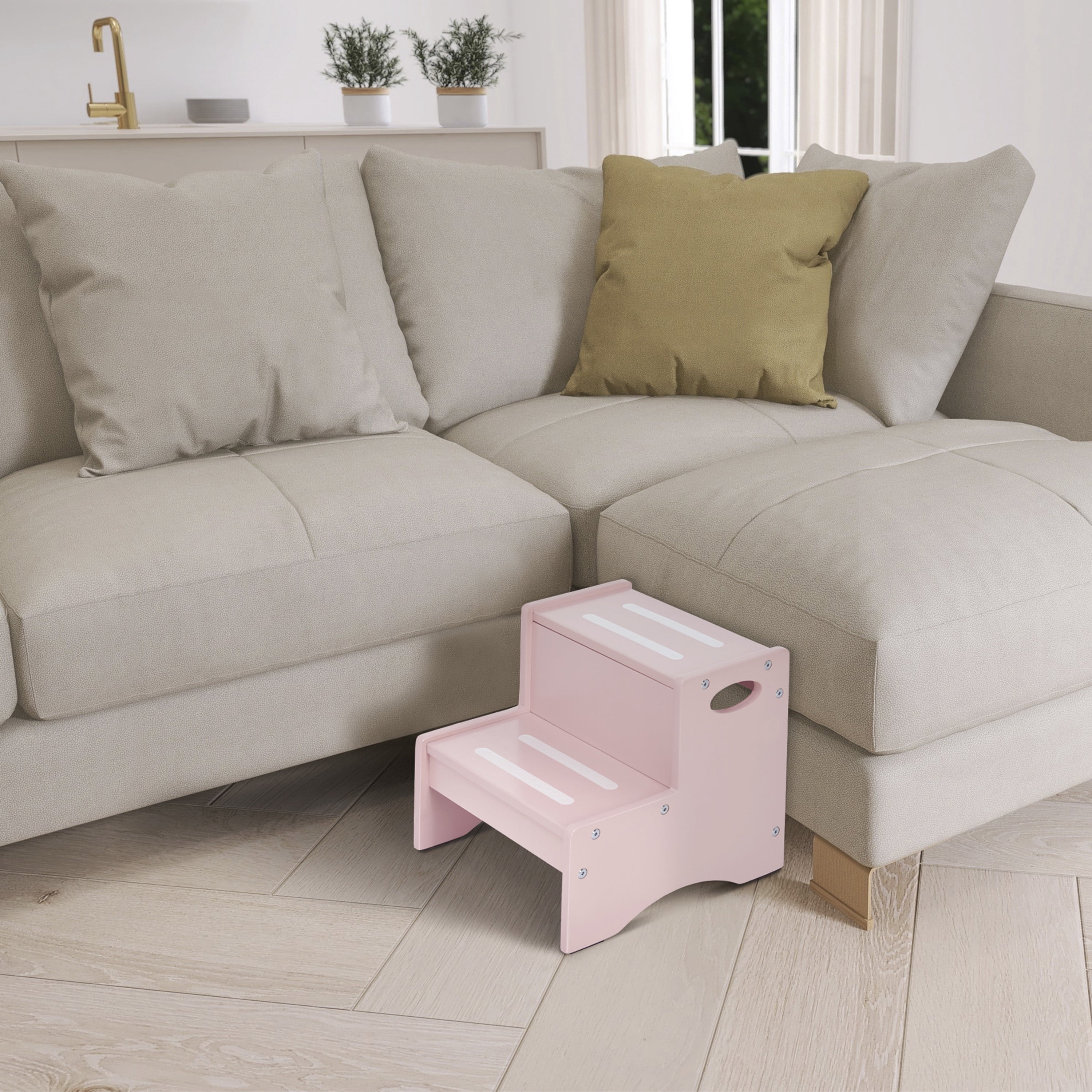 Dream On Me Little Steps Step Stool / Anti-slid base / Multipurpose Kids Step Stool / Sturdy & solid stool for kids In Pink