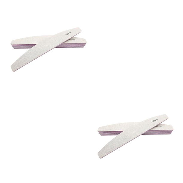 Vogacara Lima de uñas en forma de media luna, herramientas para recortar uñas, accesorio de manicura, bloque de ajuste, accesorios de pulido, 180/240 2piezas Vogacara CBP252262