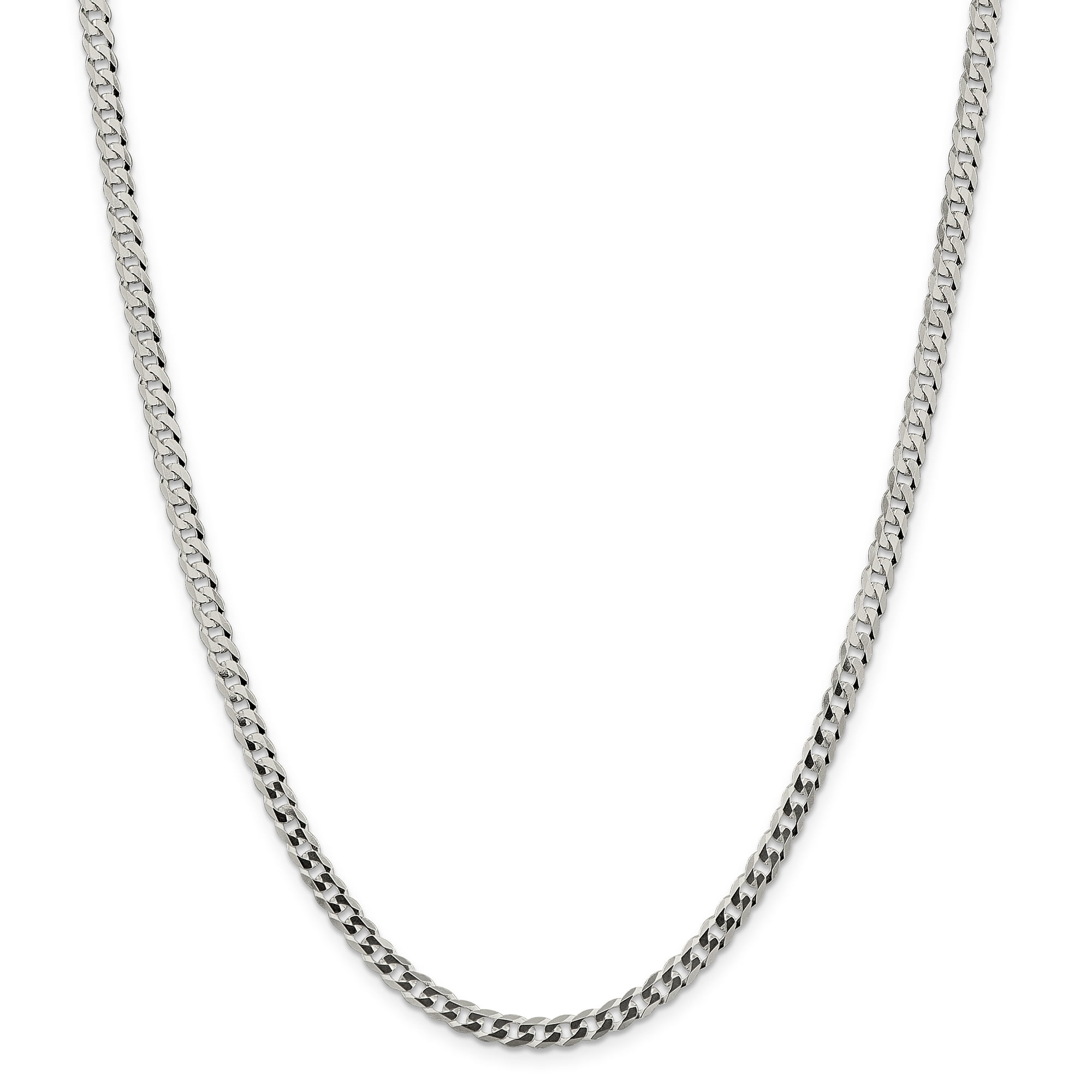 Sterling Silver Figaro Link Chain Necklace 4.5mm Pave Cut Beveled Nickel Free Italy 7-30 inch