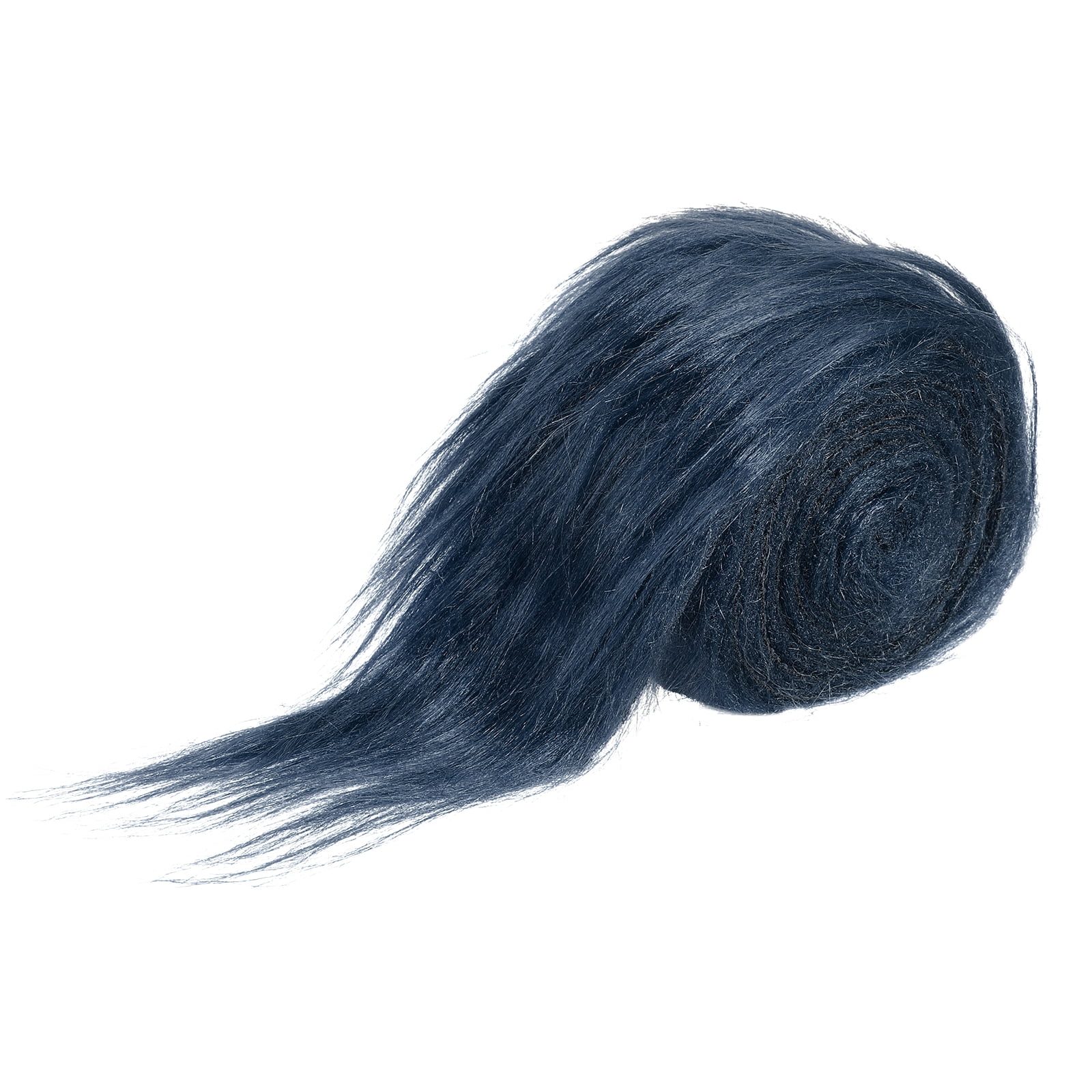 Uxcell Plush Faux Fur Fabric Precut Strips, 59" x 2" Fluffy Faux Fur Ribbon, Dark Blue
