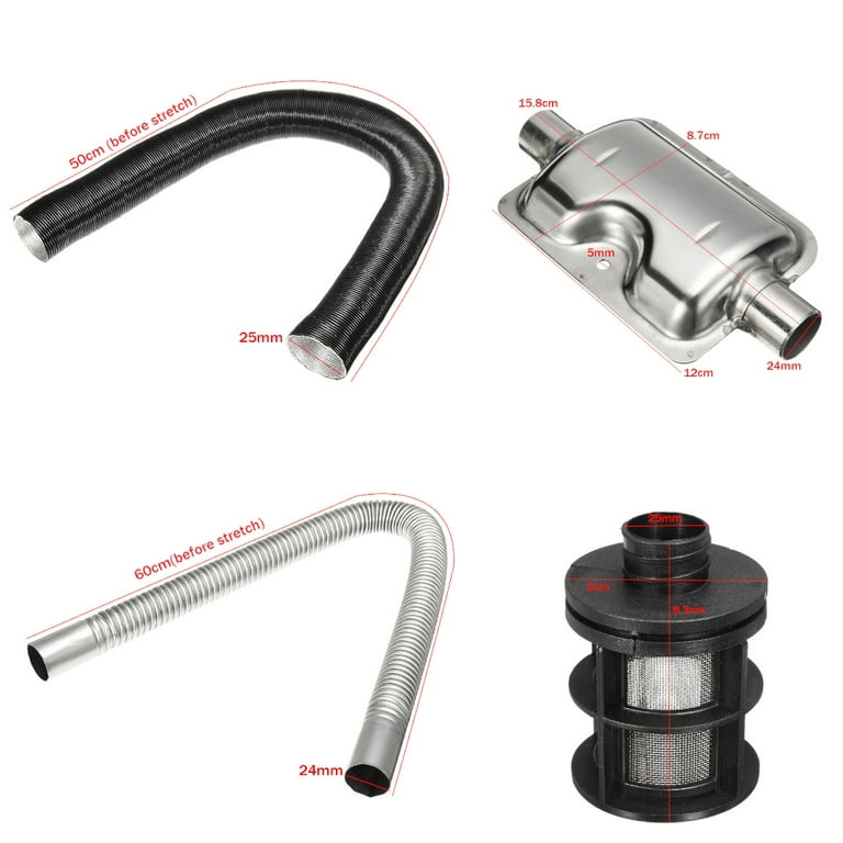 Parking Heater 24mm Exhaust- 25mm Filter Exhaust Air Intake Pipe Hose Line  for 