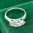 thumbnail image 3 of Bow Jewelry 2.06 Ct VVS1/E-F Marquise Cut Moissanite Wedding Ring - White Gold Plated 14K Engagement Ring - Solo Stone Moissanite Ring - East -West Anniversary Ring, 3 of 9