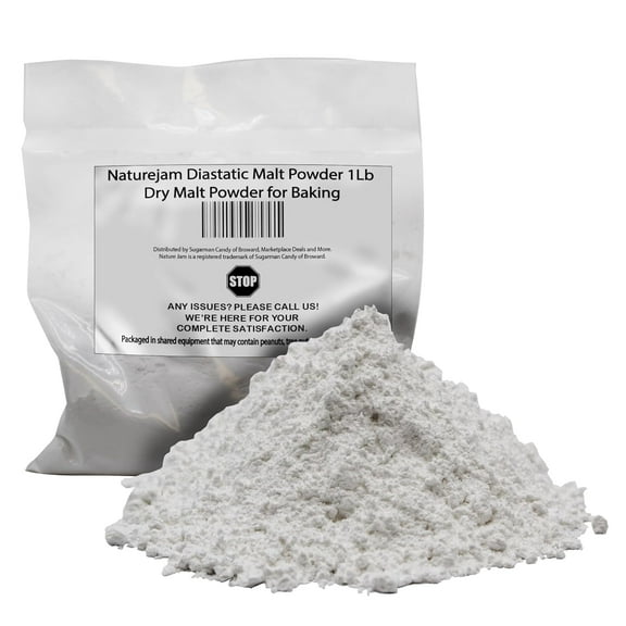 Naturejam Diastatic Malt Powder 1Lbs - Dry Malt Powder for Baking - Perfect Dough Conditioner for Bread making, Pizzas, Pretzels, Desserts, Shakes and More