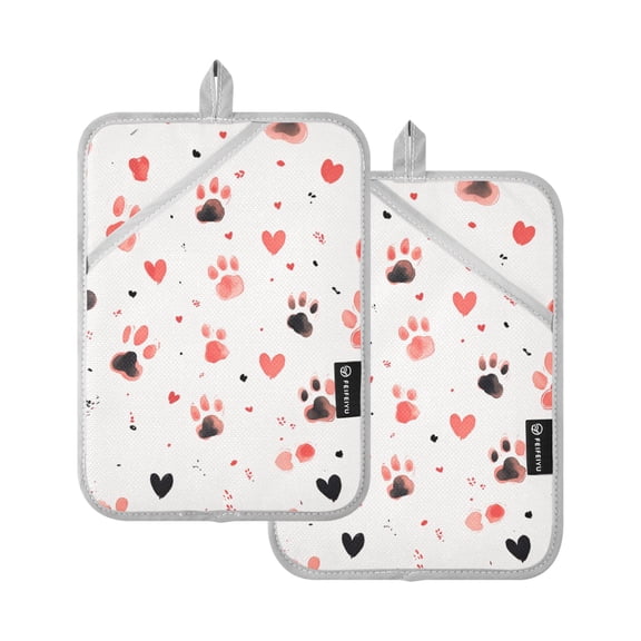 Pink and Black Bow Prints Oven Mitts Pot Holders 2 pcs Heat Resistant for Kitchen Baking Grilling