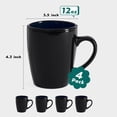 thumbnail image 3 of Bestone Coffee Mugs,Black Coffee Coffee Mug Set of 4,12 oz Ceramic Coffee Cups with Large Handles, Black Mug, Easy to Clean & Hold,Blue and Black, 3 of 5