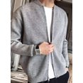 thumbnail image 4 of Men's Zip Up Cardigan Sweater Slim Fit Casual Full Zipper Sweaters Gray XL, 4 of 7