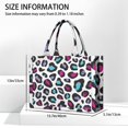 thumbnail image 3 of Large Capacity Tote Bag,White and Colorful Of Leopard Print Handbag Fashion Luxury Tote Bag,15.7"x13"x 5.1" Inches,Laptop Compatible, 3 of 6