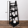 thumbnail image 4 of Milltown Merchants Distressed Ladder Shelf - Rustic Leaning Bookshelf - Black, 4 of 6