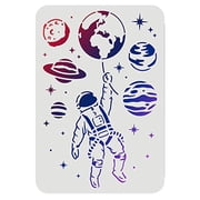 Astronaut Stencils Plastic Outer Space Theme Drawing Painting Stencils Planet Earth Star Pattern Wall Stencils Reusable Stencils