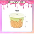 thumbnail image 2 of Gift Boutique 60 Ice Cream Cone Treat Snack Cups 10oz Disposable Paper Cup Dessert Frozen Sundae Bowls Pink Blue Yellow Green Scoops Birthday Party Supplies, 2 of 9