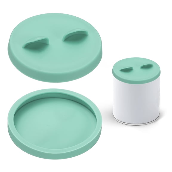 Uxcell Cat Food Can Covers Lids, Dog Food Can Lids with Cute Pet Ears Shaped Silicone Toppers 2.5 Inch, (Mint Green, 2Pcs), Intended for Dog / Cat / Pet Food Cans