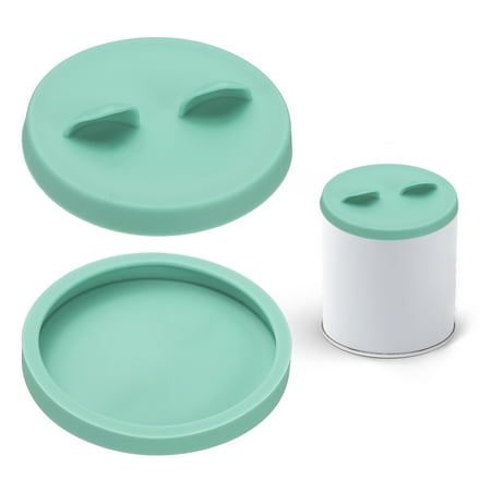 Uxcell Cat Food Can Covers Lids Dog Food Can Lids with Cute Pet Ears Shaped Silicone Toppers 2.5 Inch (Mint Green 2Pcs) Intended for Dog / Cat / Pet Food Cans