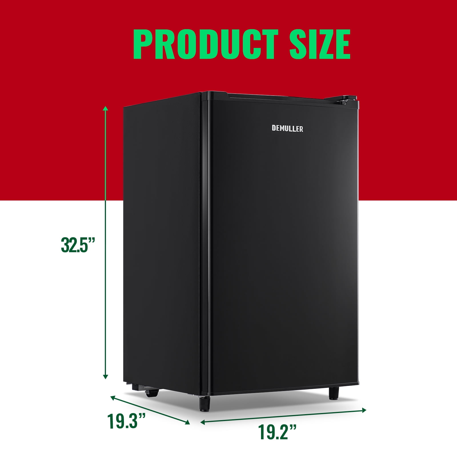 Demuller Upright Freezer 3.2 Cu.ft Freezer 7-speed Temperature Control Fix Shelves Black New