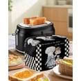 thumbnail image 4 of Chef Gnomes Toaster Cover 2 Slice, Small Kitchen Appliance Covers, Black White Plaid Dessert Maker Cake Toaster Oven Cover with Loop, Bread Machine Cover Polyester Dust Cover Protection, 4 of 4