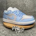 thumbnail image 3 of Ni - ke Air Jordan 1 Low Women Size 11.5 = Men 10 Football Grey Aluminum Blue DC0774-050, 3 of 5