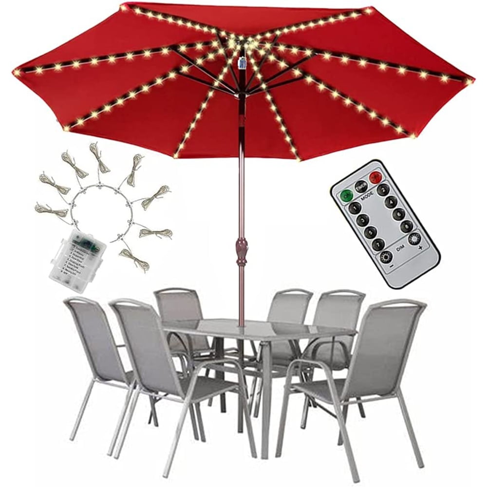 Virwir Patio Umbrella Lights 8 Strings Lights 104 LEDs 8 Lighting Modes