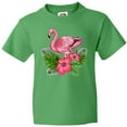 thumbnail image 3 of Inktastic Flamingo with Tropical Flowers Youth T-Shirt, 3 of 5
