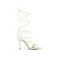 thumbnail image 3 of BLISSFUL STEP Women Strappy Straps Lace Up Stiletto Heel Sandals White 10, 3 of 8