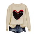 thumbnail image 2 of Meichang Chandails en Molleton pour Femmes, Chandail en Molleton de la Saint-Valentin, Hauts Mignons, Chandail en Molleton Graphique Cœur, Manches Longues, Col Rond, Coupe Ample, Pull de Vacances, 2 of 4