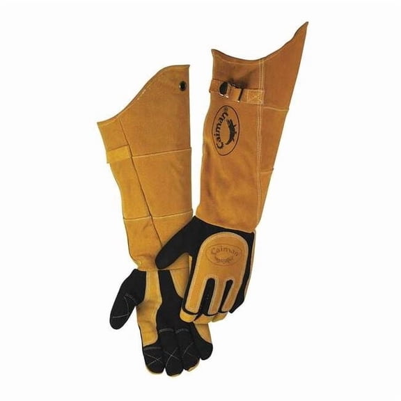 Welding Gloves, Deerskin, Tan/Black
