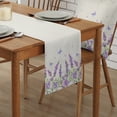 thumbnail image 2 of Table Runner Dresser Scarves 120 Inch Long, Farm Watercolor Lavender Butterflies Linen Dining Table Runners Purple Floral Art on Linen Tabletop Scarf for Wedding Holiday Party Kitchen, 2 of 7