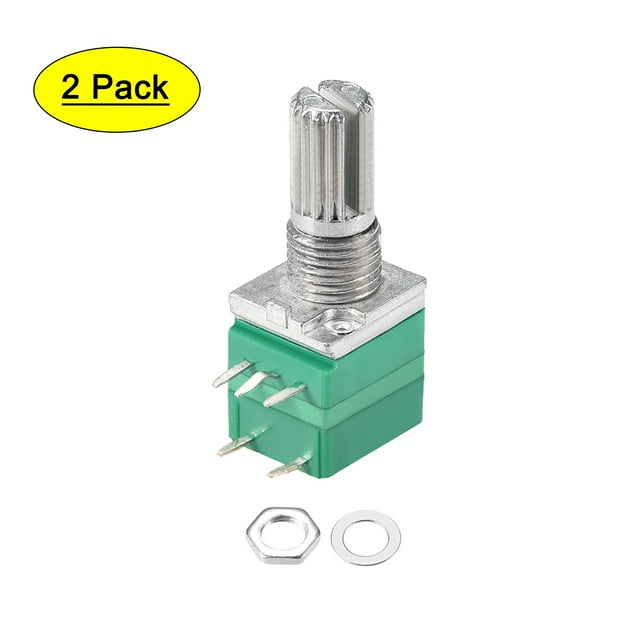 Unique Bargains Potentiometer With Switch B10K Ohm Variable Resistors Single Turn Rotary Carbon Film Taper RV097NS 2pcs