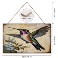 thumbnail image 2 of Hummingbird Decor Wall Decor Hanging Wall Art Wood Plaque Signs for Girls Dorm, Vintage Decor, Bird Wall Art Ready to Hang for Office Living Room Home Decorations 10"x16", 2 of 8