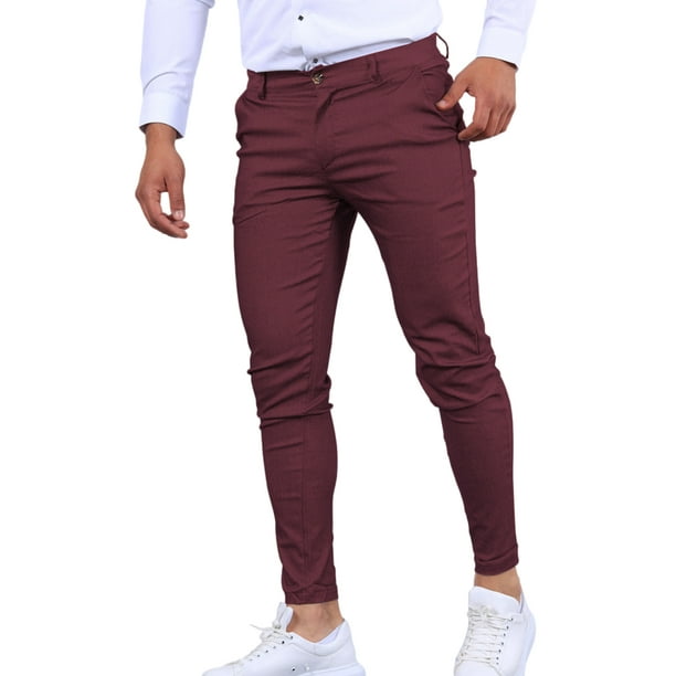 Burgundy skinny top dress pants