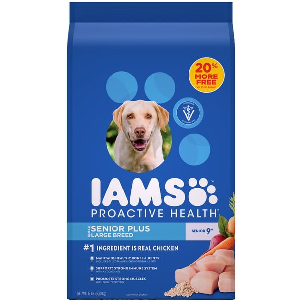 Iams Proactive Health Senior Plus Dry Dog Food, Chicken, 15 Lb