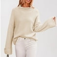 thumbnail image 4 of ZHYou Womens Sweaters Women's Fashionable And Casual Loose Knitted Long Sleeved Round Neck Sweater, 4 of 5