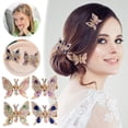 thumbnail image 1 of Pinza de pelo de mariposa con pedrería móvil para mujer - Diseño de alas aleteantes en 3D, 2,17 x 1,57 pulgadas, Regalo para ella, accesorio para el pelo de bodas y fiestas, 1 of 5