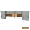 GOF 2 Person Workstation Cubicle (C-6’D x 12’W x 4’H-W) / Office Partition, Room Divider (48"H Cubicle with Desk, Walnut)