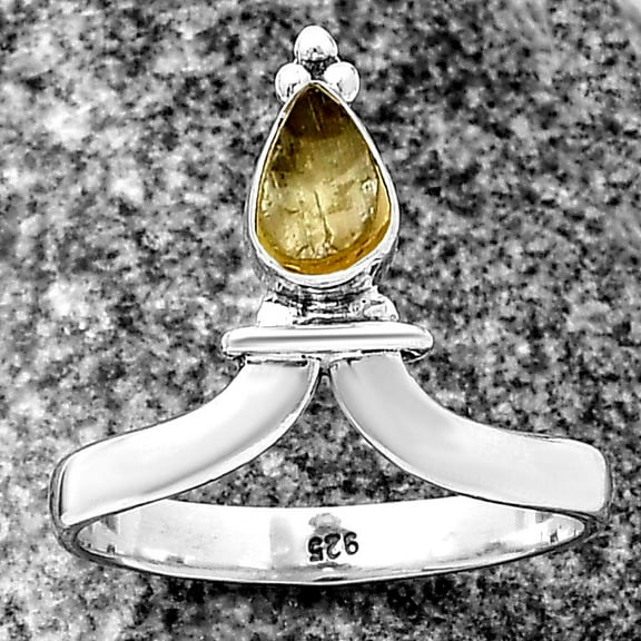 Natural Peridot Rough 925 Sterling Silver Ring s.8.5 Jewelry R-1406 SDR212856