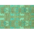 thumbnail image 1 of Ahgly Company Machine Washable Indoor Rectangle Abstract Turquoise Blue Modern Area Rugs, 2' x 5', 1 of 4