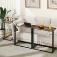 thumbnail image 5 of Krpimt C-Shaped End Table for Couch Sofa Side Table with Metal Frame for Bedroom, Living Room, 24.2"x 23.6"x 11.8"(HxWxD),Walnut, 5 of 8
