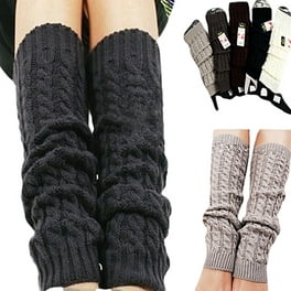Women Fashion Leg Warmers Warm Knee High Winter Knit Solid Crochet Leg  Warmer Socks 