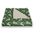 thumbnail image 3 of Creative Products Green Reindeer Pattern 50x60 Coral Fleece Blanket, 3 of 3
