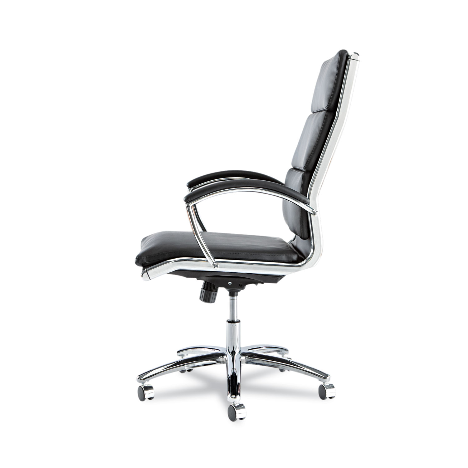 Alera Neratoli High-Back Slim Profile Chair, Faux Leather, 275 lb Cap, 17.32" to 21.25" Seat Height, Black Seat/Back, Chrome - image 4 of 10