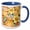 Blue/White, variant on 3drose, Stripes N Dots Fall Floral, 11oz Two-tone Yellow Mug