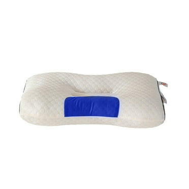 AUQ Memory Foam Pillow,Contour Support Memory Foam Neck Pillow,Ergonomic Orthopedic Sleeping Neck Contoured Support Pillow,Blue